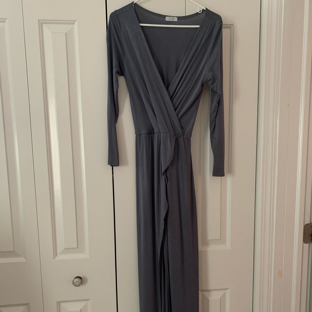TOBI- Sleeve Maxi Wrap Dress